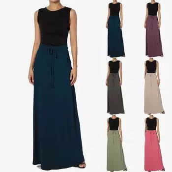 Женская повседневная туника на шнурке, однотонное модное платье трапециевидной формы со средней талией XXXL кофейный