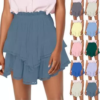 Женская повседневная юбка в стиле бохо с плиссировкой и высокой талией для гольфа и тенниса L