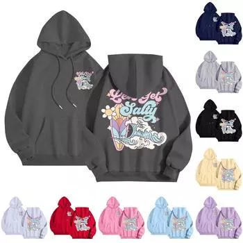 Женская повседневная удобная плюшевая кофта с длинным рукавом и свободным воротом с принтом L бежевый