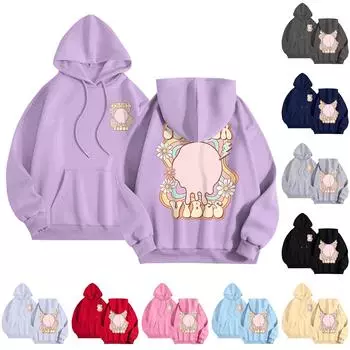 Женская повседневная удобная плюшевая кофта с длинным рукавом и свободным воротом с принтом L бежевый