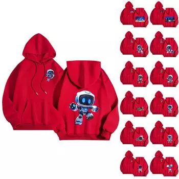 Женская повседневная удобная плюшевая кофта с длинным рукавом и свободным воротом с принтом L синий