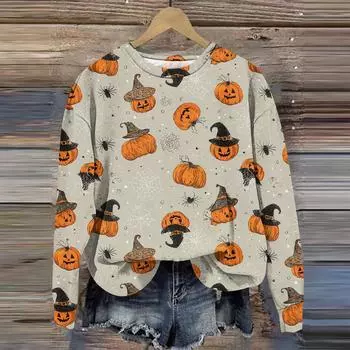 Женская повседневная удобная толстовка с круглым вырезом и длинным рукавом с принтом бейсбола XXXL бежевый