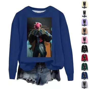 Женская повседневная удобная толстовка с круглым вырезом и длинным рукавом с принтом Arcane L бежевый