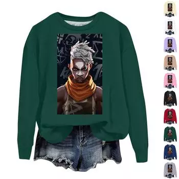 Женская повседневная удобная толстовка с круглым вырезом и длинным рукавом с принтом Arcane L бежевый