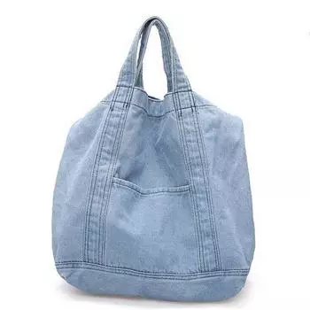 Женская повседневная универсальная сумка-мессенджер большой емкости, однотонная джинсовая простая сумка через плечо в стиле ретро