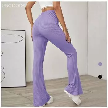 Женская повседневная утягивающая повседневная микровязка с высокой талией без пояса XS чёрный