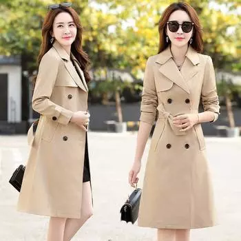 Женская повседневная ветровка средней длины с капюшоном больших размеров на весну и осень, ветровка на талии 4XL