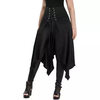 Женская повседневная винтажная однотонная юбка нестандартного кроя в стиле суда L чёрный