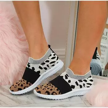 Женская повседневная вулканизированная обувь, женские сетчатые кроссовки, женские трикотажные туфли на плоской подошве, женская обувь без застежек, размер 43, Feminino Zapatos 35