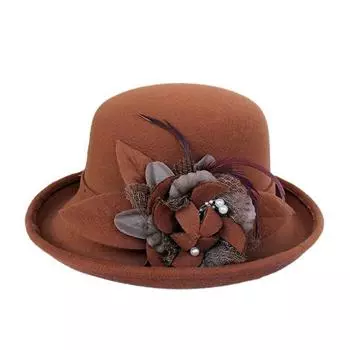 Женская праздничная фетровая шляпа-головной убор женская зимняя мода асимметричные шляпы с бантом шерстяные фетровые шляпы панама