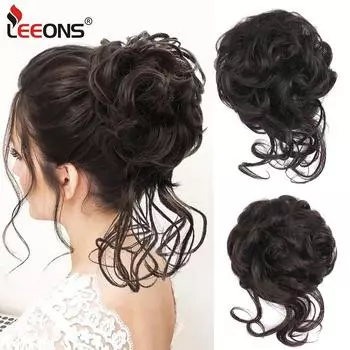 Женская прическа в виде пончика, шиньон, небрежный пучок, растрепанная прическа, пучок для волос, накидка на хвост, шиньоны, аксессуары, черный для повседневного ношения