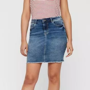 Женская приталенная синяя джинсовая юбка PIECES