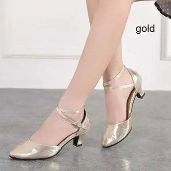 Женская профессиональная обувь для латинских танцев 38 золотой