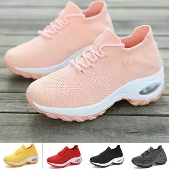 Женская прогулочная обувь без шнуровки, кроссовки, носки на платформе, носки для медсестер с воздушной подушкой, легкая обувь 36 чёрный