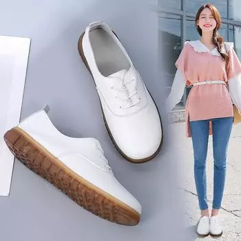 Женская прогулочная обувь. Мокасины. Туфли на танкетке без шнуровки. Удобная рабочая обувь для медсестер на толстой подошве. Белая. 36 белый