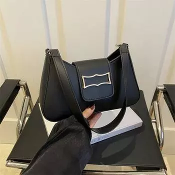 Женская простая и модная сумка через плечо, женская летняя сумка 2024 года, новая иностранная сумка в квадратном стиле, сумка через плечо для поездок на работу чёрный