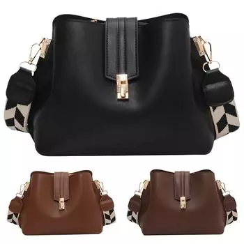 Женская простая кожаная сумка-саквояж большой емкости, модная повседневная универсальная женская сумка-портмоне с широким регулируемым ремешком коричневый