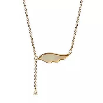 Женская простая личность темперамент ангельское крыло кулон высокого класса нишевая элегантная ключичная цепочка