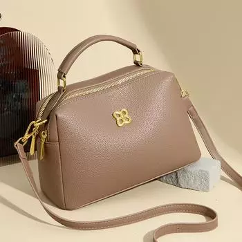 Женская простая однотонная сумка из искусственной кожи, новый модный дизайн, большая вместительная сумка через плечо, женская сумка-мессенджер через плечо