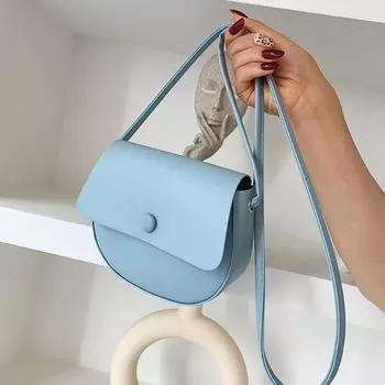 Женская простая повседневная седельная сумка, элегантная модная однотонная маленькая сумка через плечо через плечо коричневый