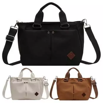 Женская простая сумка через плечо, большая вместимость, однотонная сумка через плечо, дорожная сумка чёрный