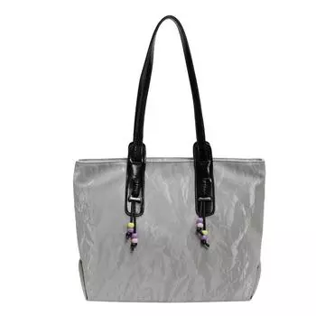 Женская простая сумка через плечо большой емкости YL9003 37*14*27CM серебряный