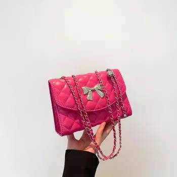 Женская простая сумка через плечо с цепочкой Temperament, женская сумка-мессенджер на весну и лето, небольшая квадратная сумка для женщин розы красного