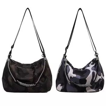 Женская простая сумка через плечо с регулируемым ремнем, камуфляжная, большая вместимость, дорожные сумки серый