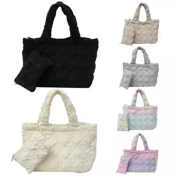 Женская простая сумка на плечо из ткани Оксфорд, повседневная большая сумка, повседневная сумка с набором кошельков 02