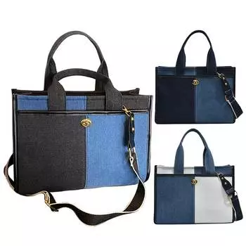 Женская простая сумка-слинг с большой емкостью из денима с регулируемым ремешком, женская уличная сумка светло-синий