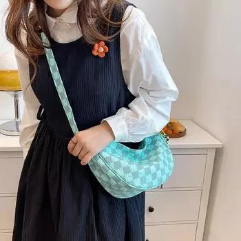 Женская простая вафельная косая сумка Span, модная повседневная универсальная сумка большой вместимости, сумка для мелочей, сумка для мобильного телефона, сумка через плечо 33*16*10 чёрный