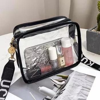 Женская прозрачная сумка с прозрачным ПВХ-кошельком, сумки через плечо со съемным ремешком белый