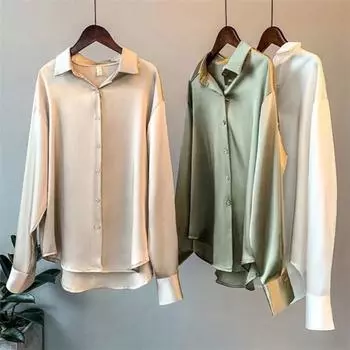 Женская прозрачная верхняя рубашка, винтажная блузка, шелковая рубашка, женская одежда, рубашка больших размеров S