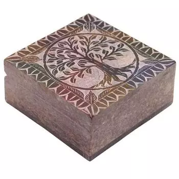 Женская прямоугольная шкатулка для украшений из мраморного мыльного камня диаметром 10,16 см