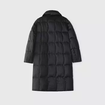 Женская пуховая куртка из высококачественного уксуснокислого сатина 90% белого гусиного пуха, блестящая утолщенная антисверлящаяся пуховая теплая зимняя длинная куртка S чёрный