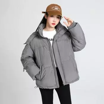 Женская пуховая куртка с капюшоном, осень/зима 2023, новая большая свободная хлопковая куртка S
