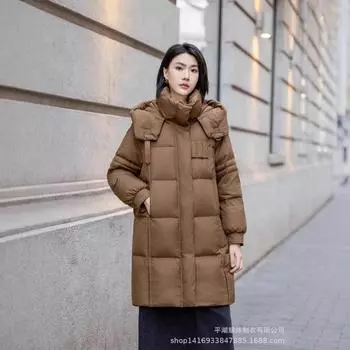 Женская пуховая куртка темперамент гусиный пух куртка женская 2024 зима новый продукт ткань пуховик женский 90 новый национальный стандарт гусиный пух S