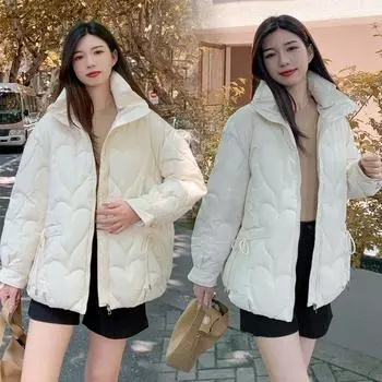 Женская пуховая куртка, толстая зимняя куртка-пуховик, свободная стеганая куртка XXL