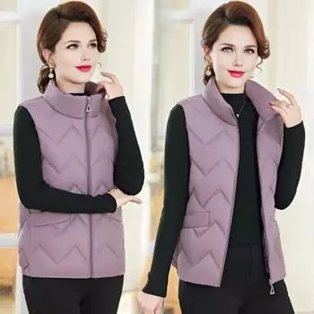 Женская пушистая хлопковая жилетка-куртка, однотонная, свободная, повседневная, стеганая, воротник-стойка, легкая, застежка-молния, карманы, универсальная верхняя одежда 5XL кофейный