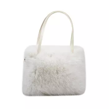 Женская пушистая сумка через плечо, мягкая плюшевая сумочка, регулируемый ремешок, клатч, кошелек, модная женская дорожная сумка для вечеринок покинуть белый