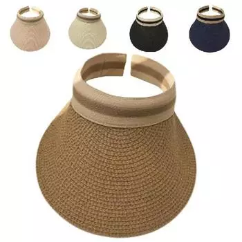 Женская пустая крыша на открытом воздухе, морской солнцезащитный козырек, соломенная шляпа от солнца бежевый