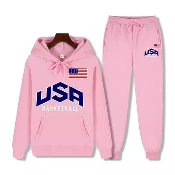 Женская японская аниме-логотип Wu Font, забавная уличная толстовка для пары, комплект из 2 предметов, повседневные толстовки с длинными рукавами + брючный костюм, спортивный костюм S