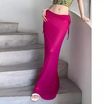 Женская яркая легкая элегантная юбка для отдыха, праздника, сексуальной газовой длинной юбки XS фиолетовый