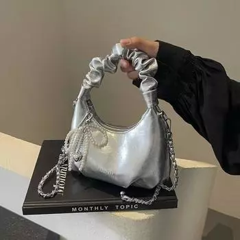 Женская рабочая красная сумка, модная сумка через плечо, женская сумка Feeling Chain серебряный