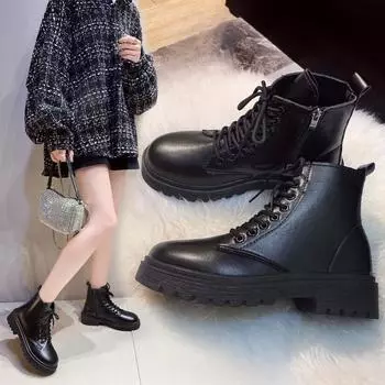 Женская рабочая одежда, ботинки, осенняя мода, классические короткие ботинки, красивые ботильоны 43 чёрный