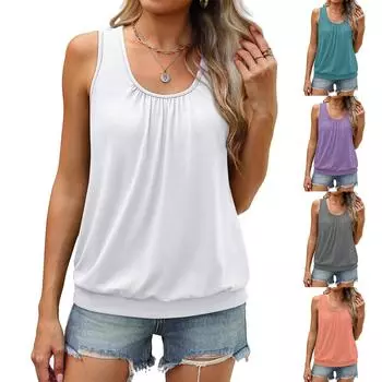 Женская рабочая рубашка с плиссировкой и рукавом 3/4, рубашка с V-образным вырезом, повседневная рубашка с завязками на талии, деловая рубашка L темно-синий