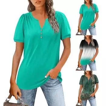 Женская рабочая рубашка с плиссировкой и рукавом 3/4, рубашка с V-образным вырезом, повседневная рубашка с завязками на талии, деловая рубашка L белый