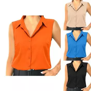 Женская рабочая рубашка с плиссировкой и рукавом 3/4, рубашка с V-образным вырезом, повседневная рубашка с завязками на талии, деловая рубашка M бежевый