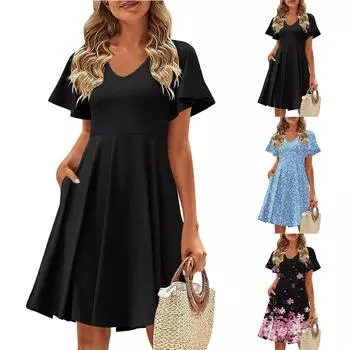 Женская рабочая рубашка с плиссировкой и рукавом 3/4, рубашка с V-образным вырезом, повседневная рубашка с завязками на талии, деловая рубашка L темно-зеленого