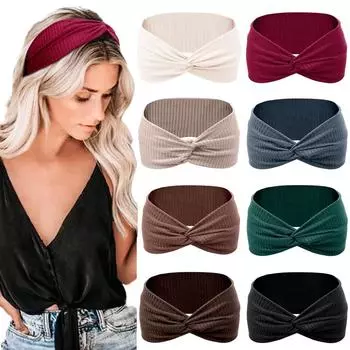 Женская расширенная эластичная повязка на голову для йоги шириной 19 см, спортивная поглотитель пота One Size